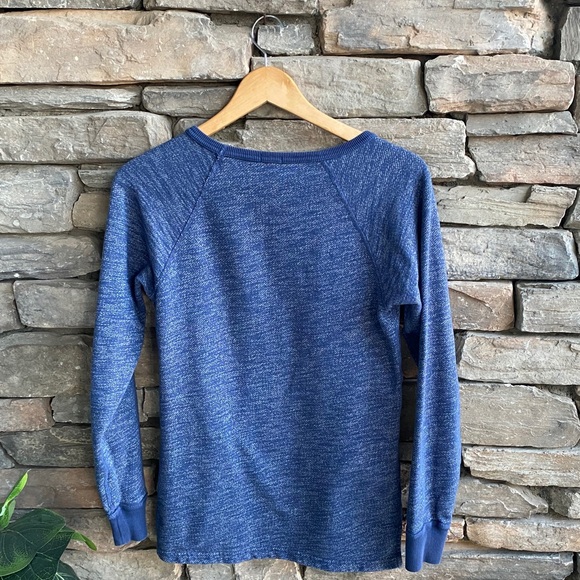 J. Crew Terry Pullover Sweatshirt Top Lightweight Vintage Terry Blue Cre… - Picture 5 of 9